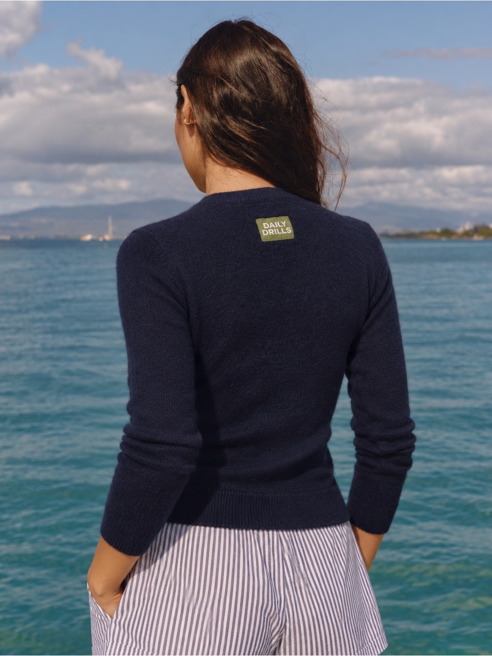 Daily Drills 100% Cashmere Navy Crewneck Sweater XS/S